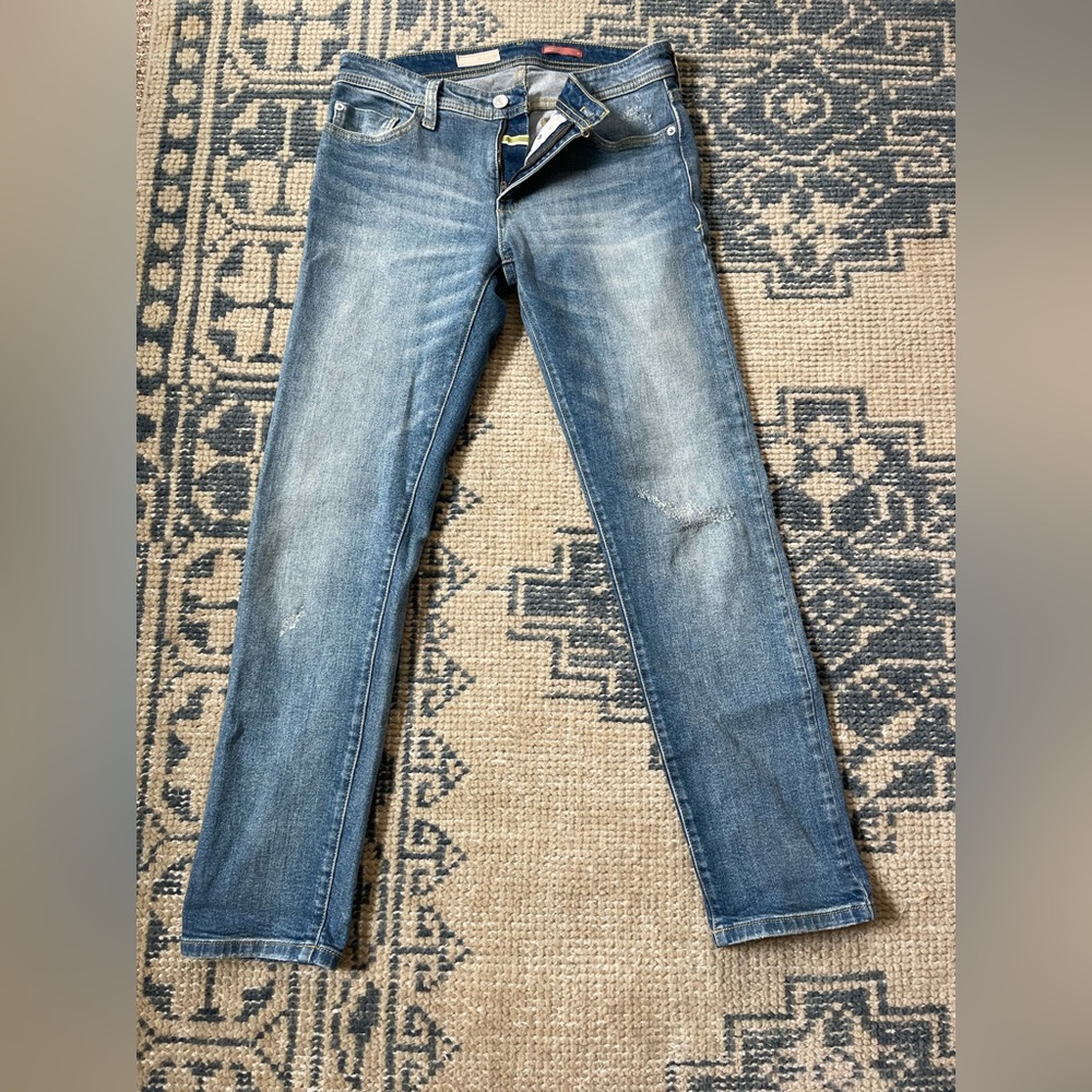 Pilcro Blue Skinny Jeans with Vintage Appeal